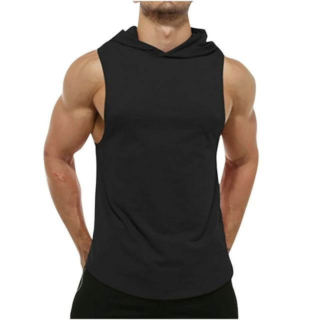 pstuiky Camiseta sin mangas para hombre, Camiseta deportiva de verano para hombre, de cuello redondo, lisa, de fitness Camisas para hombres xl