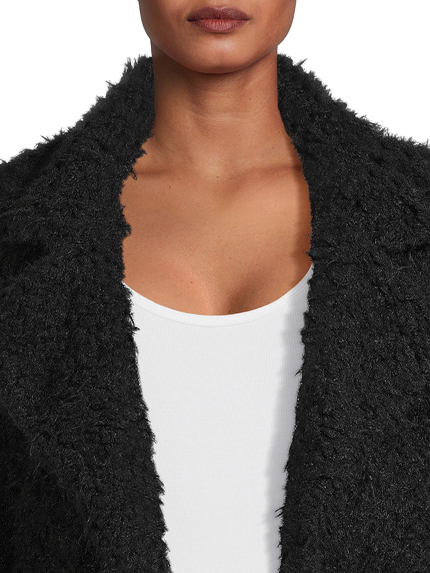 Belle du Jour Juniors Faux Fur Open Front Jacket, Sizes XS-XL