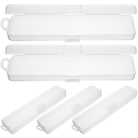 BERTDOMD 5pcs Tooth Brush Case Travel Toothbrush Holder Case Makeup Brush Storage Container