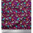 thumbnail image 1 of Soimoi Velvet Fabric Coral,Whale & Starfish Ocean Print Fabric by The Yard 58 Inch Wide, 1 of 1