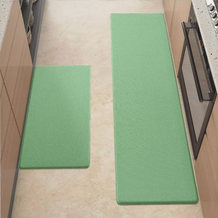 

Anti Fatigue Kitchen Mat Dark Sea Green Sets of 2 Kitchen Rugs Non Slip Cushioned Standing Mat for Sink Floor Laundry Office Desk Mid 17.3 x 29 + Plus 17.3 x 47.2