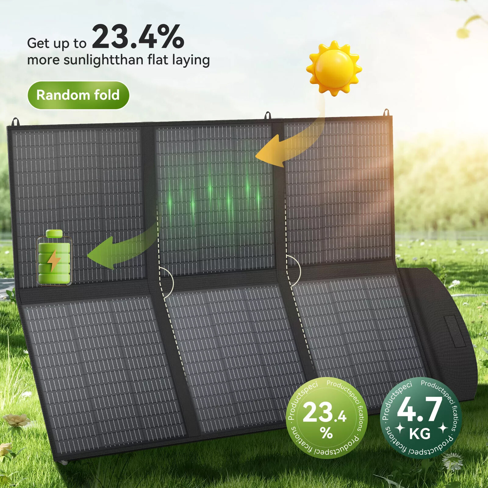 400W Portable Solar Panel Foldable for Power Station RV Camp Car /W Carry Case