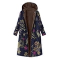 thumbnail image 3 of Veste à Capuche Zippée Imprimée Florale pour Femmes, Douce et Chaude, Manches Longues, Mode, 3 of 4