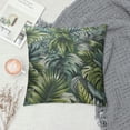 thumbnail image 2 of COMIO  Tropical Palm Leaves Throw Pillow Case Banana Jungle Leaf Seamless Floral Pattern Pillow Cushion Cover Home Sofa Decorative White, 2 of 5