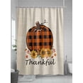 thumbnail image 5 of Fsddascl Orange Pumpkins Fall Shower Curtain Set - Long 72" x 84" Washable Bathtub Curtain with 12 Hooks, Thanksgiving Sunflowers Vintage Plaid Waterproof Fabric Stall Shower Curtains for Bathroom, 5 of 6