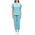 thumbnail image 4 of Xuanheng Women Uniform Scrub Set Nurse Uniform Durable V Neck Machine Washable Breathable S, 4 of 8