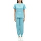 thumbnail image 4 of Conjunto de uniforme médico para mujer, uniforme de enfermera, duradero, cuello en V, lavable a máquina, transpirable Azul claro, 4 of 8