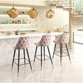 thumbnail image 4 of Piccolo Barstool Pink Barstool, Modern Style, Soft and smooth velvet fabric, Plywood, Indoor Bar, 4 of 10