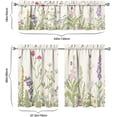 thumbnail image 6 of Blue Floral Kitchen Curtains 36 Inch Length，Floral and Birds Spring Set of 3,Vibrant Colors Spring Kitchen Window Curtains Over Sink for Brightens Blackout, 6 of 7