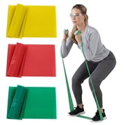 THERABAND Resistance Band Set, 5 ft, Beginner, Yellow/Red/Green, 3 Pack, Fitness