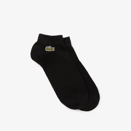 Lacoste Men`s Core Performance Solid Jersey Tennis Ankle Socks 3 Pack Black ( 6.5/9 )