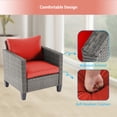 thumbnail image 2 of CHYVARY 5-Set Outdoor Gray PE Wicker Furniture Wide Seat Conversation Couch Set Extra Ottomans Design for Lawn, Patio and Porch,  Red, 2 of 6