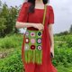 thumbnail image 5 of Bolso de hombro de para mujer, tejido bohemio hecho a , informal, ahuecado, bolso de , bolso con bor, bolso de para pya, , VERDE Hugo bolso de mujer, 5 of 7
