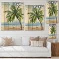 thumbnail image 4 of Designart 'Palm Tree At The Beach' Nautical & Coastal Print on Natural Pine Wood, 4 of 5