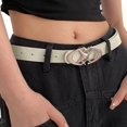 thumbnail image 5 of Only Moment Elastic Belts for Women Star Buckle Aluminum Alloy for Dresses Retro Ladies Waist Vintage Thin Belt White,One Size, 5 of 5