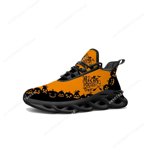 Zapatillas deportivas planas de Halloween para hombre y mujer, zapatillas deportivas de malla con cordones de las Hermanas Sanderson de Hocus Pocus, hechas a medida.