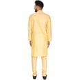 thumbnail image 5 of SKAVIJ Men's Kurta Pajama Set Art Silk Ethnic Wear Dress Beige M, 5 of 6