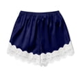 thumbnail image 6 of Cutuoiiu Womens Satin Shorts Casual Elastic Waist Solid Color with Lace Trim Side Pockets for Summer Home Wear, 6 of 6