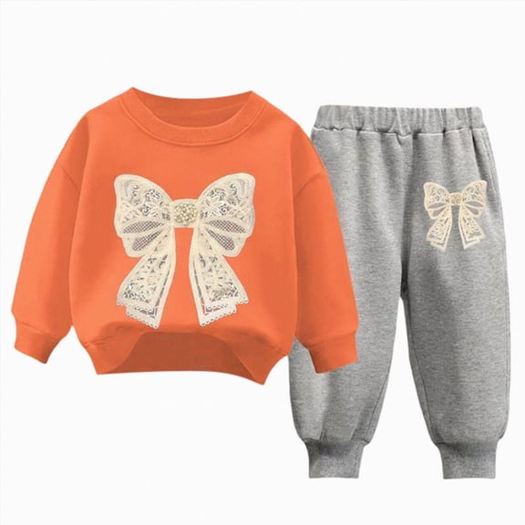 Toddler Baby Girl Clothes Fall Winter Outfits 2t 3t 4t 5t 6t Cute Print Long Sleeve Sweatshirt Pant Outfits,3-4 Years,M