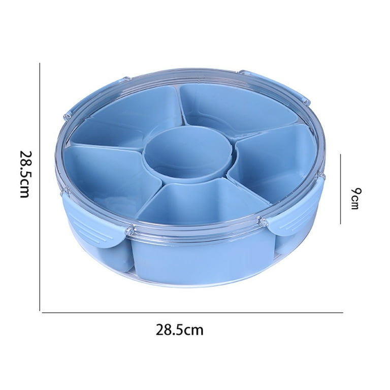 Yasu Fruit Tray with Compartments Airtight Food Storage Container Fruit  Tray with Lid 4/6 Compartments Divided Snack Box Container 