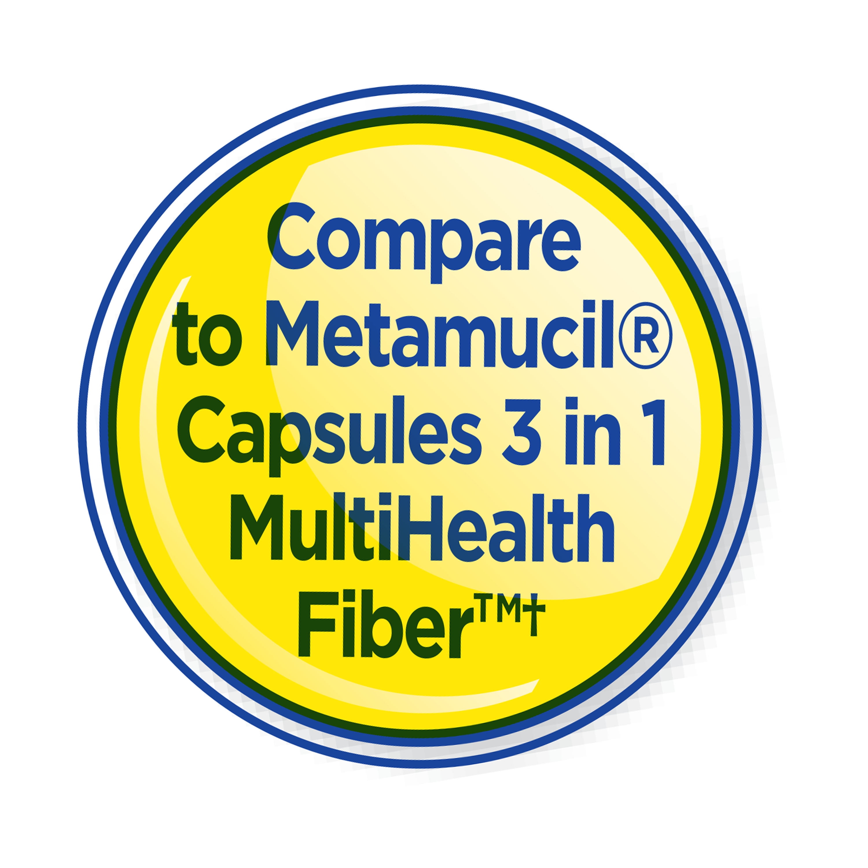 Equate Psyllium Husk Capsules, Compare to Metamucil Capsules 3 in 1 MultiHealth Fiber, Gluten-Free, 160 Count