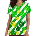 thumbnail image 2 of BiZtdJrK St Patrick's Day Scrub Tops for Women Short Sleeve V-Neck Printed Scrubs Top Holiday Medical Nursing Uniforms Going Out Outfits Yellow XXL Big Sale Days, 2 of 6
