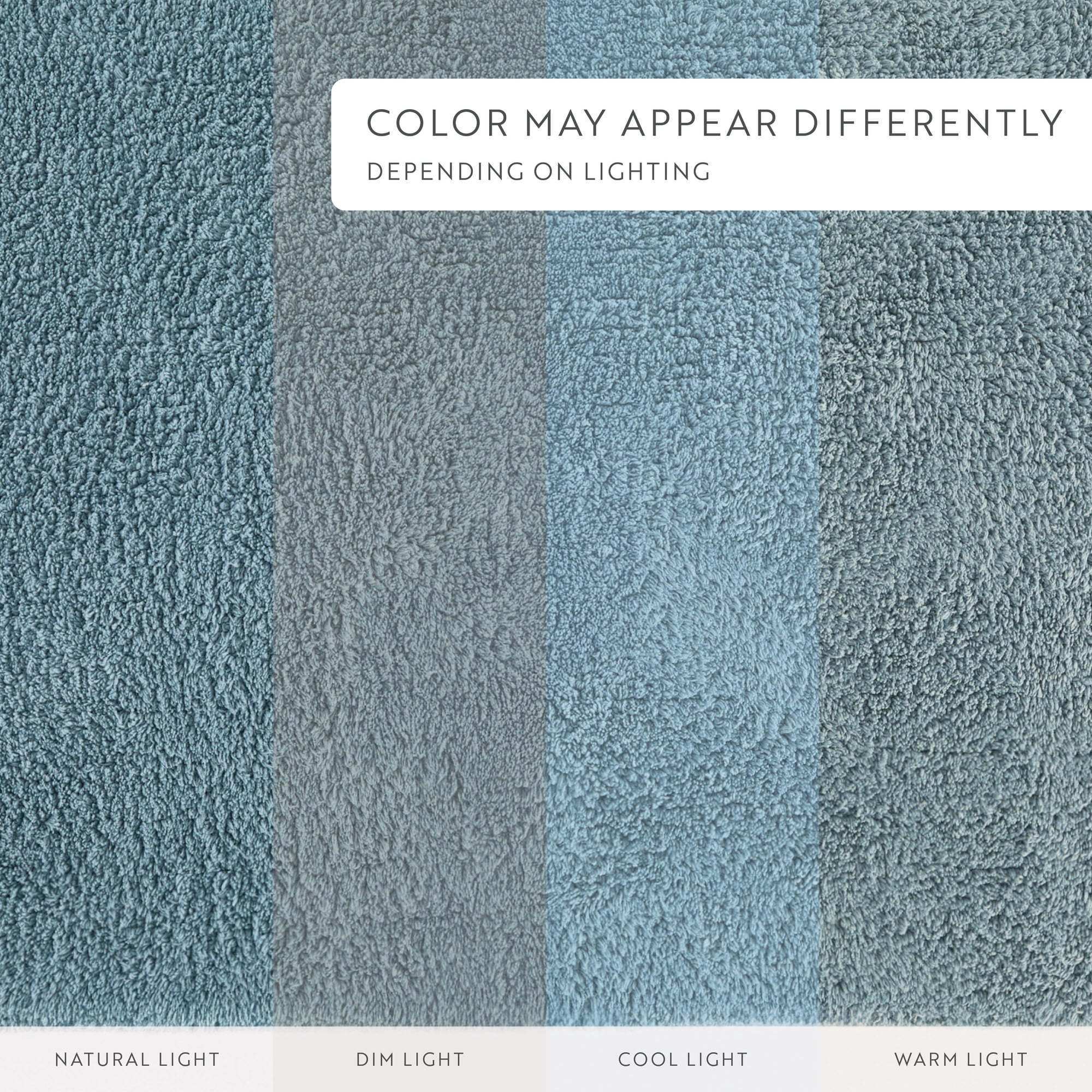 Noble Linens Reversible Dual-Texture Cotton Bath Mat, 24 in x 17 in, Light Blue