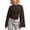 Brown, variant on Plus Size Women's Solid Round Neck Long Sleeve Top with Defined Waist and Shoulder Emphasis for Everyday Comfort and Versatility