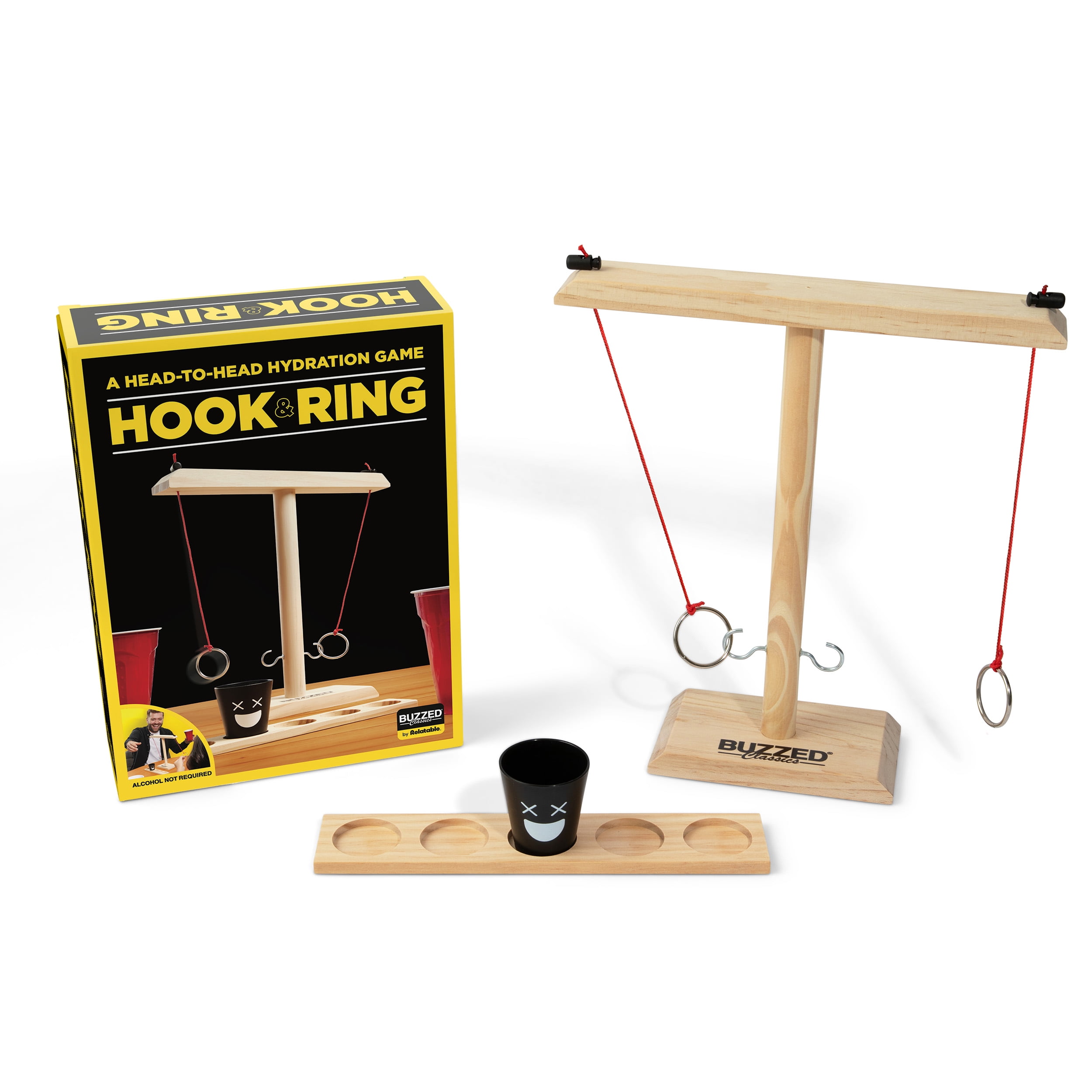 Buzzed Classics Hook & Ring  Ring Toss Drinking Game for Adult Parties by What Do You Meme? (Walmart Exclusive)