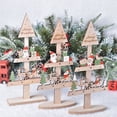 thumbnail image 4 of Cateissary Decoración de árbol de Navidad de con soporte de dibujos animados de Papá Noel, muñeco de nieve, alce, decoración de mesa, adornos, Kits de decoración para fiestas Alce Cateissary HA069453-03, 4 of 6