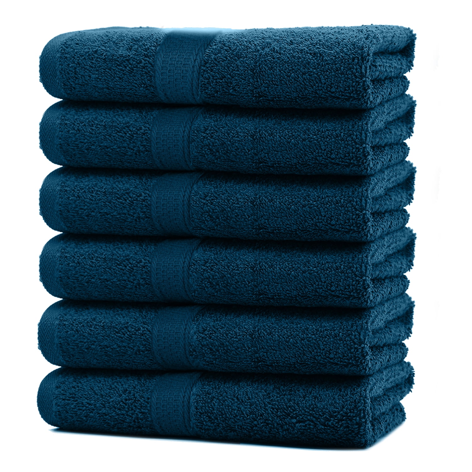 Dan River Washcloth for Face 12 pack Soft Absorbent and Quick Drying Durable Cotton Face Towel - Blue