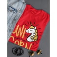 thumbnail image 3 of Unicorn Slogan Shaped T-Shirt Women -Image by Shutterstock, Female Large, 3 of 4