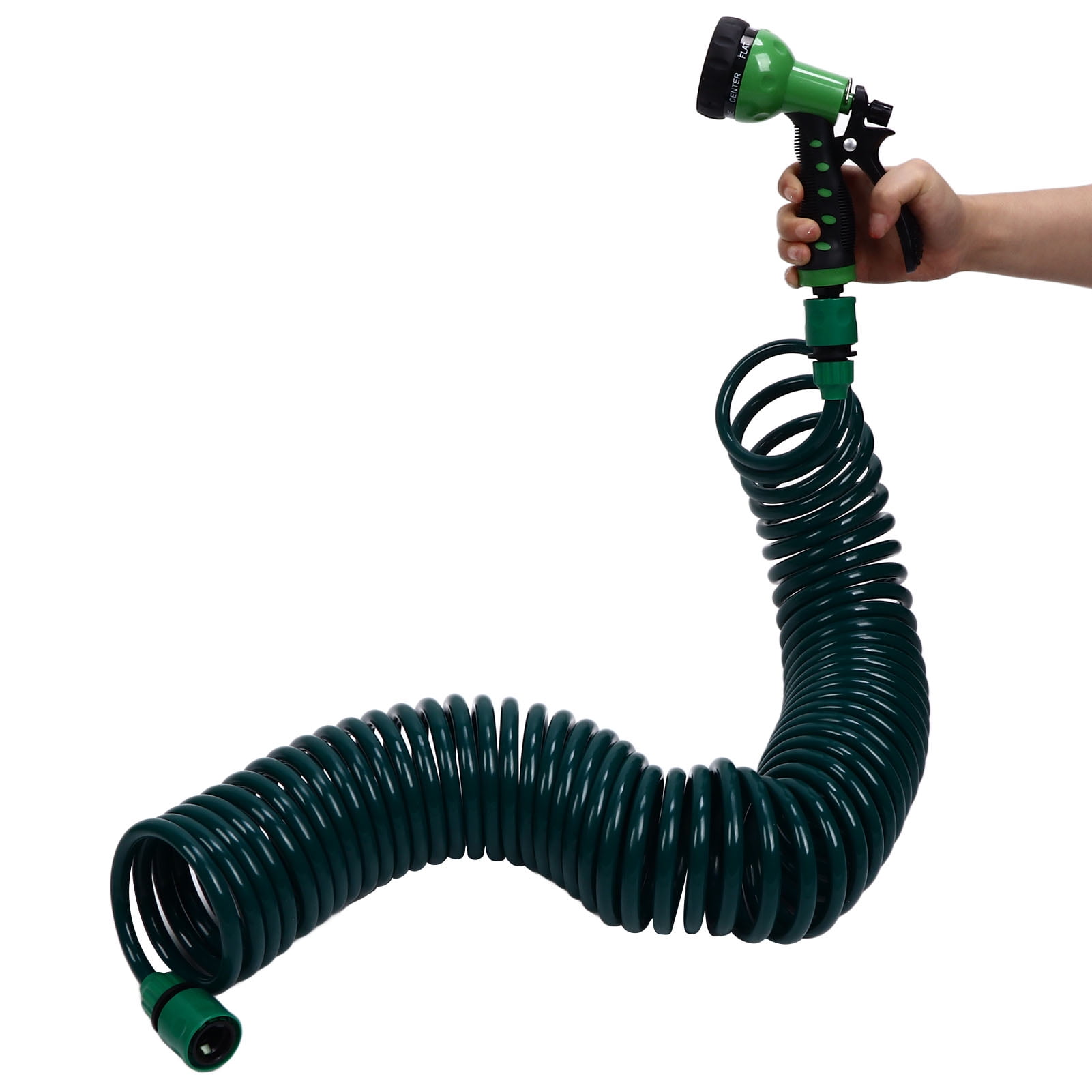 Car Wash Spring Hose  , Coil Garden Water Hose EVA  Easy Connection Multipurpose Easy To Store 15m/49.2ft 7 Modes   for Gardens