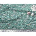thumbnail image 2 of Soimoi Polyester Crepe Fabric Leaves,Floral & Paisley Block Print Sewing Fabric Yard 52 Inch Wide, 2 of 3
