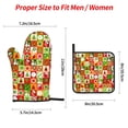 thumbnail image 4 of ZNDUO Oven Mitts and Pot Holders Sets, Christmas Checker Elements Art Pattern Non-Slip Cooking Oven Gloves, 4 of 8