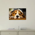 thumbnail image 2 of wall26 - Dogs Breeds Canvas Wall Art - Young Sleepy Beagle Puppy Lying on The Wood - Gallery Wrap Modern Home Art | Ready to Hang - 16x24 inches, 2 of 3