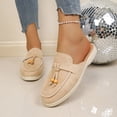 thumbnail image 3 of Pandaie Womens Mules Suede Slip on Dressy Loafers Ladies Closed Toe Backless Slides 2026 Casual Walking Shoes for Business Work Office Khaki Size 6, 3 of 9