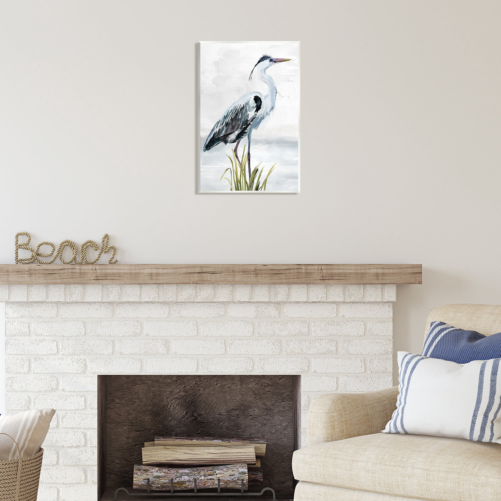 Stupell Industries Shore Bird Portrait Animals & Insects Painting Unframed Art Print Wall Art, 13 x 19