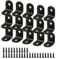 thumbnail image 1 of 20 x 20mm Angle Bracket Stainless Steel Black L Shaped Angle Brackets Corner Braces with Screws, 15pcs, 1 of 7