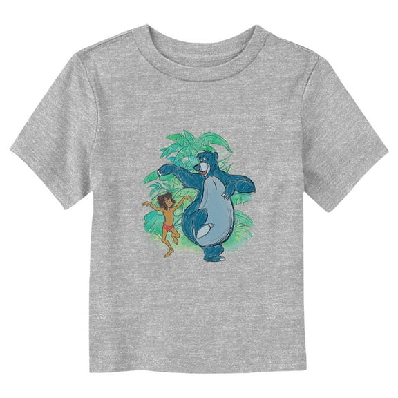 Toddler's The Jungle Book Dancing Baloo and Mowgli  Graphic Tee Athletic Heather 2T