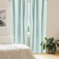 thumbnail image 2 of Ambesonne Teal and White Curtains, Mosaic Floral Detail, Pair of 28"x95", Mint Green White, 2 of 5
