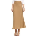 thumbnail image 1 of Doublju Women's High Waist Flared Maxi Skirt or Tube Top Dress with Plus Size, 1 of 4