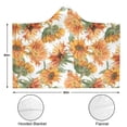 thumbnail image 3 of Wearable Blanket,White Green Stem Sunflower Pattern Hooded Wearable Sherpa Blanket for Adults & Teens,Winter Poncho Shawl Wrap Cape Thick Warm,60"x80", 3 of 5