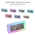 thumbnail image 5 of Reloj despertador digital con 1 alarma, reloj digital LED con espejo, 8 modos de luz, repetición, ayuda para dormir, temporizador, despertador electrónico con atenuación continua y puerto de carga USB, 5 of 5