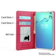 thumbnail image 3 of for 6.1" Samsung Galaxy S10 LITE Luxury Infolio Hybrid Grip and Anti-Slip Dust and Debris Protection Shock Absorption Foldable Kickstand Landscape Mode Leather Strap Card Slot Wallet Case [PinkWhite], 3 of 4