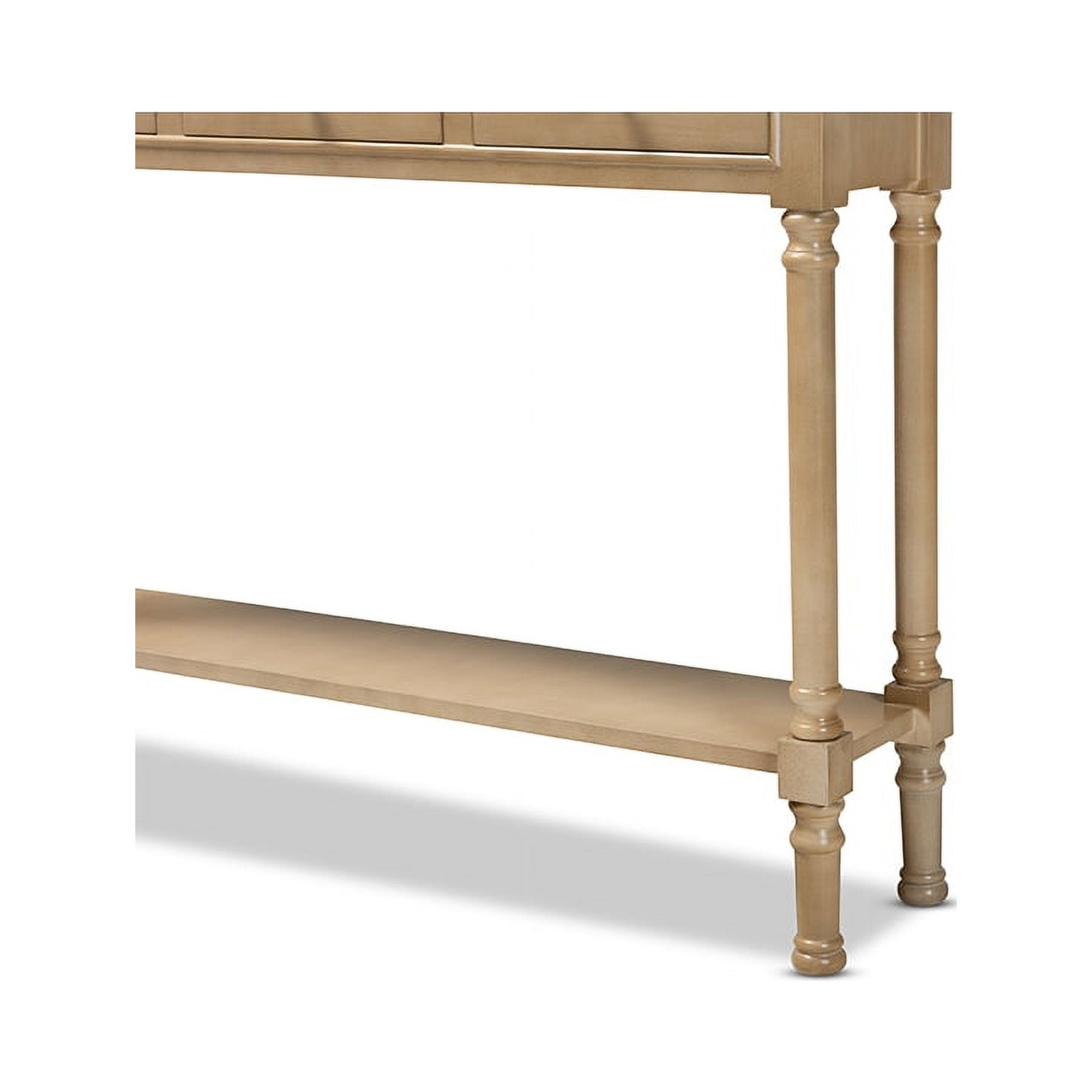 Traditional French Farmhouse Oak Brown Finished Wood 3-Drawer Entryway Console Table