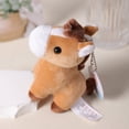 thumbnail image 3 of 1Pc Lovely Cartoon Animal Brown Horse Alpaca Donkey Giraffe Zebra Soft Stuffed Small Doll Key Ring Pendant Birthday Christmas, 3 of 10