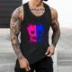 thumbnail image 4 of Camisetas de Tanque de los Hombres Tanque de los Hombres Incolor Gradiente de Impresión Cuello Redondo Correa Delgada Fuga Atrás Regular Casual Deportes Blusas de Tanque, 4 of 5