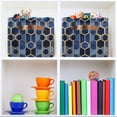 thumbnail image 6 of Yayeee Canvas Storage Basket with Handles for Shelves Fabric Bins Closet Organizer, Blue Hexagon Pattern, 6 of 8