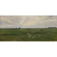 thumbnail image 2 of Viggo Johansen 18x10 Gold Ornate Wood Frame and Double Matted Museum Art Print Titled - Geese by a Lake. a Storm is Brewing. Dragor, the Island of Amager (1893), 2 of 4